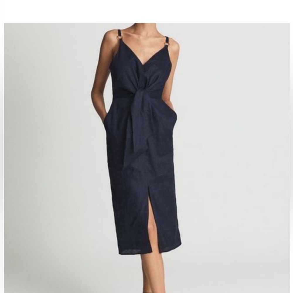 Reiss Kay Navy Size 2 Linen NWT